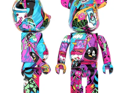 basquiat bearbrick collection 3D model