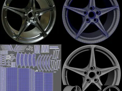 3D rim models for cars 3D model