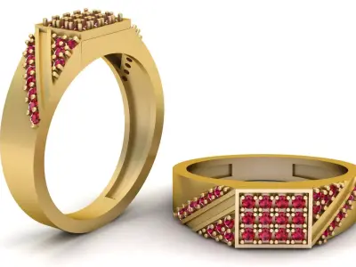 Rectangular RING  PANDANT 3D PRINTABLE MODAL  3D print model