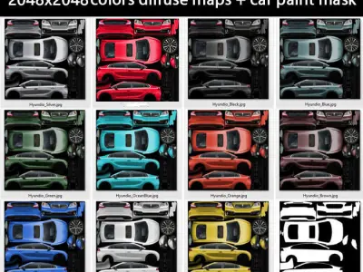 Generic Sedan v11 multi-colors 3D model