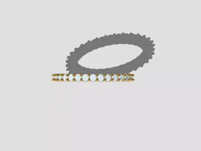 Eternity Ring 2mm Gemstones Prong Set 3D print model