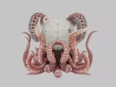 Grotesque Tentacled Horror Low-poly 3D model