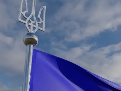 Flag of Ukraine Free 3D model