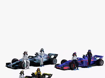 Formula 1 2018 Pack 3 Low-poly 3D model