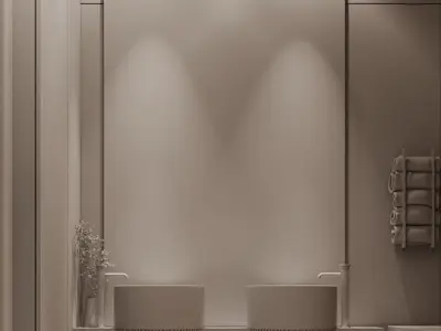 luxury bathroom design - Luxury Guest Bathroom  3D model