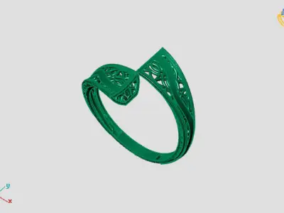 Two Head Women Ring 3DM Womens Ring 3d models 3D print model 3D print model 5