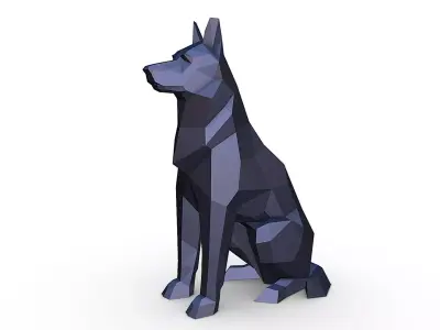 German shepherd figure 3D print model