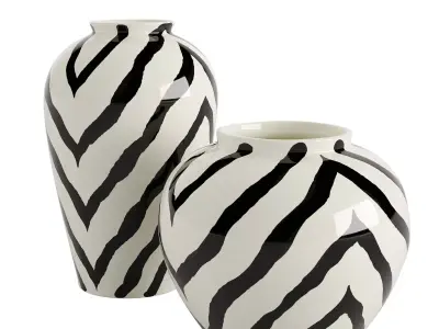 Rounded and Tall Stoneware Vase 3D model