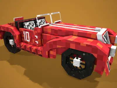 Toy Racing Car Low-poly 3D model