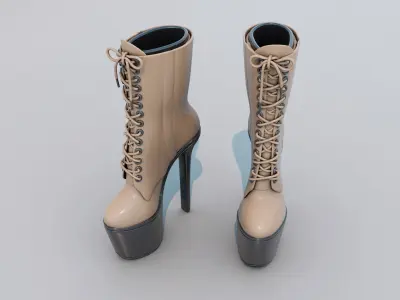 Platform High Heel Shoes For Pole Dancer 3D model