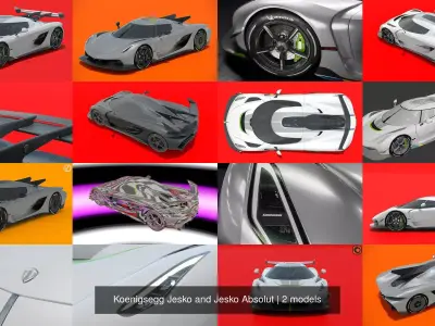  Koenigsegg Jesko and Jesko Absolut 3D Model Pack