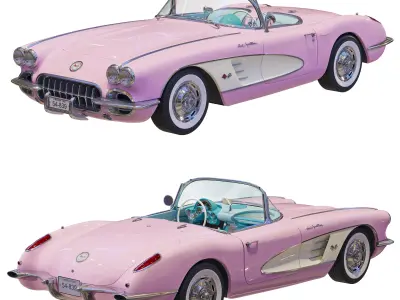 Chevrolet Corvette Coupe 1960 barbie   3D model