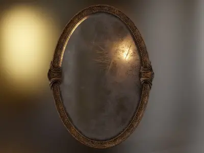 Old mirror Low-poly 3D model