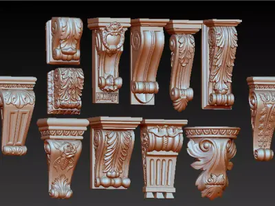 Pack Corbel Decorative Collection 3D model 3D print model