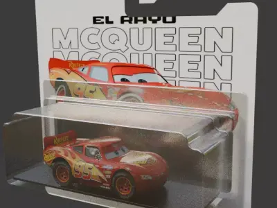 lightning mcqueen toy blister card 3d model 3D model