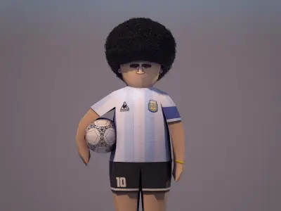 Diego Armando Maradona - Lowpoly Low-poly 3D model