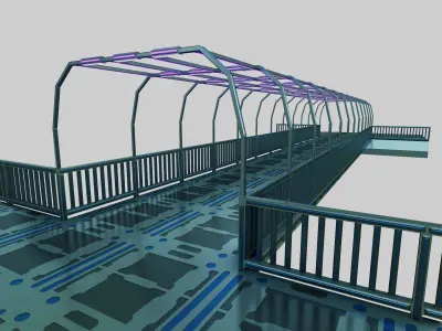 SCIFI-Bridge-Type-5 bridge with railings 3D model