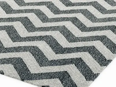 Restoration Hardware Pointe Flatweave Rug- Ivory Charcoal 3D model