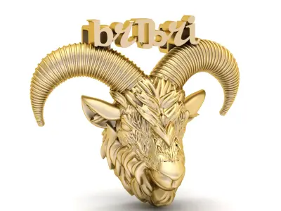 Majestic Ram Head Pendant  3D Printable Jewelry  3D print model
