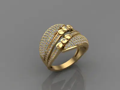 STL 3DM Print Ready Women Diamond Ring Lightweight Printable  3D print model 47