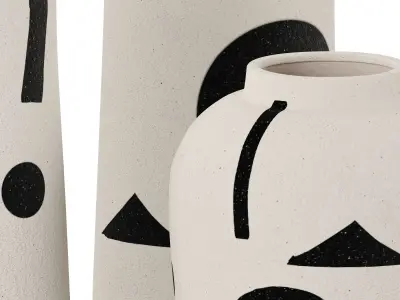 Set 3 Funky Vase 3D model