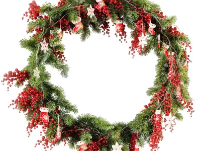 Christmas wreath v2 3D model