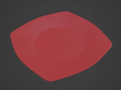 Disposable Plastic Plate A 02 3D model