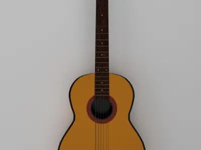 Low-Poly Classical Acoustic 6-string Guitar Low-poly 3D model
