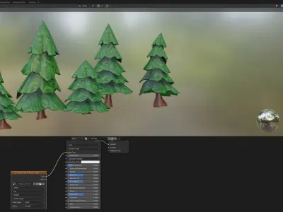 Cartoon Christmas Trees Low-poly 3D model