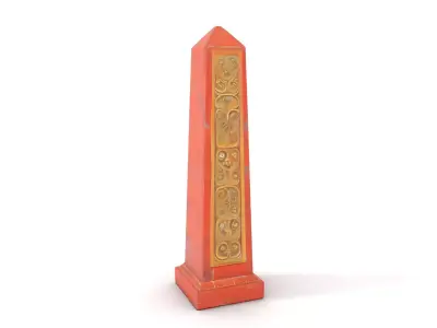 Ornate Red Obelisk model pack Low-poly 3D model