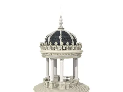 Neoclassic Villa Stone Gazebo 3D model
