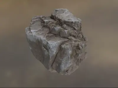 Stepped Sandstone - 8K Textures - 8 Mesh Resolutions Low-poly 3D model