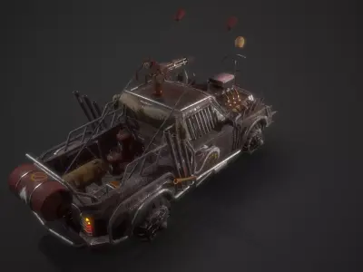 Apocalyptic Truck Modular Pack Low-poly 3D model