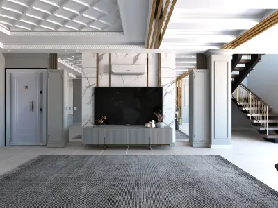  neo classic Tv wall 3D model