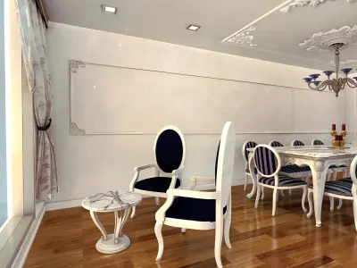 Classic Residence Apartment Design Low-poly 3D model