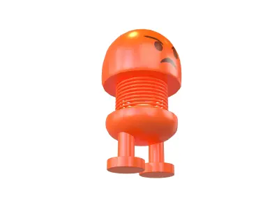 Car Spring Expression Decoration Toys Angry Face v1 002 Low-poly 3D model