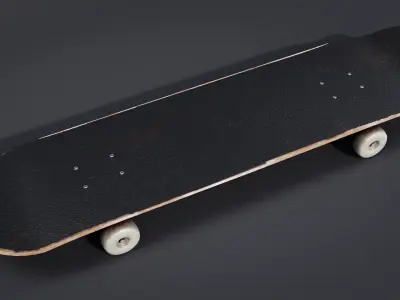 Skateboard Black Low-poly 3D model