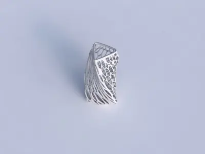 Vase twist triangle with twisted organic lattice 3D print model