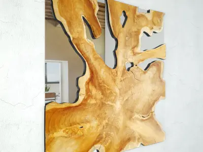Organic Teak Root Mirror 3D model