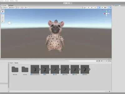Little animal baby - Hyena cute - Animated Low-poly 3D model