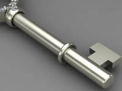 Heart Key Kolye Necklace Free 3D model