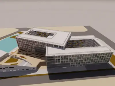 School-Open Gate 3D model