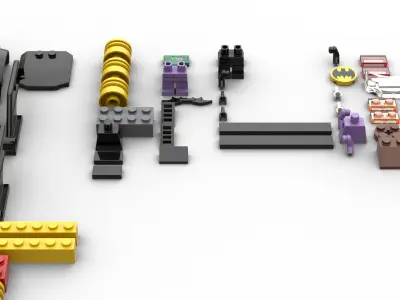 TwindBricks3D - 76264 Batmobile Pursuit Batman vs The Joker 3D print model