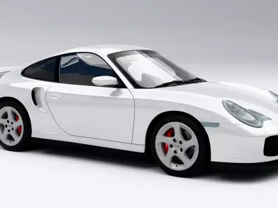 Porsche 911 Turbo 996 2002 Low-poly 3D model