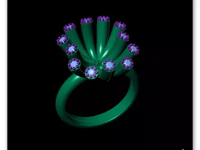 round luxury jewelry ring 3D print model