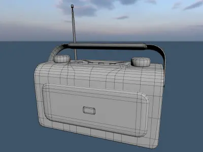 Bush Retro Style Digital Radio Low-poly 3D model