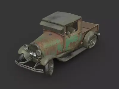Abandoned Car - Ford Model A Pickup Low-poly 3D model