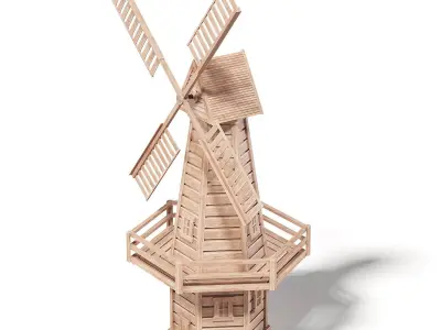 Windmill Miniature 3D Model 3D model