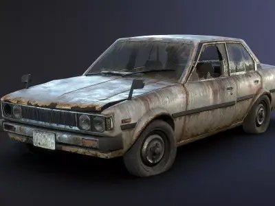 Toyota Corolla Rusty Low-poly 3D model