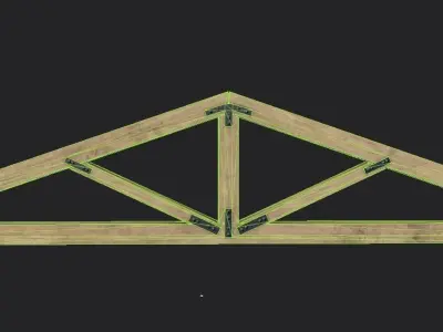 Wooden Roof Truss  02 Low-poly 3D model
